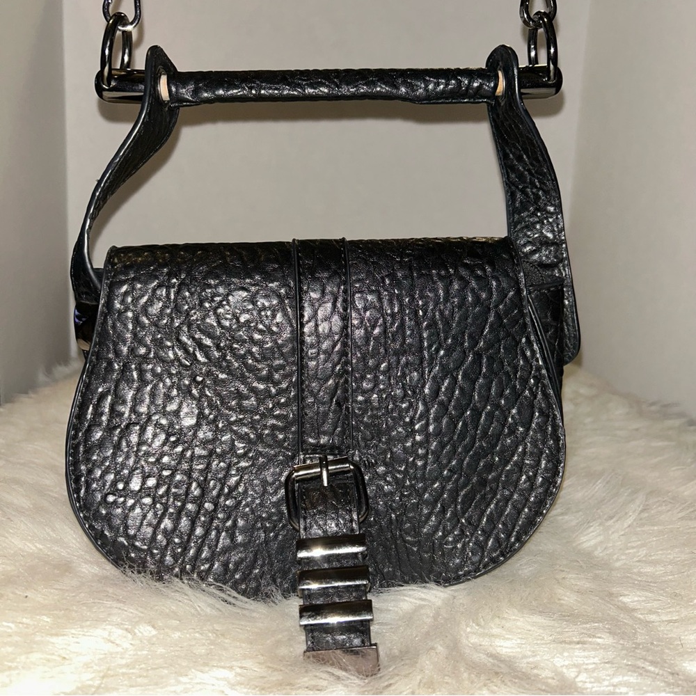 FREE PEOPLE Vegan Pebbled
Leather Crossbody Satchel Saddle
Bag